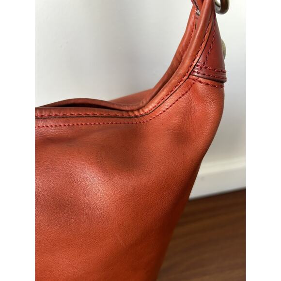 Y2K COACH Legacy Leather Bleecker Bucket Shoulder Bag Red Burnished 11422 Read! - Picture 4 of 16